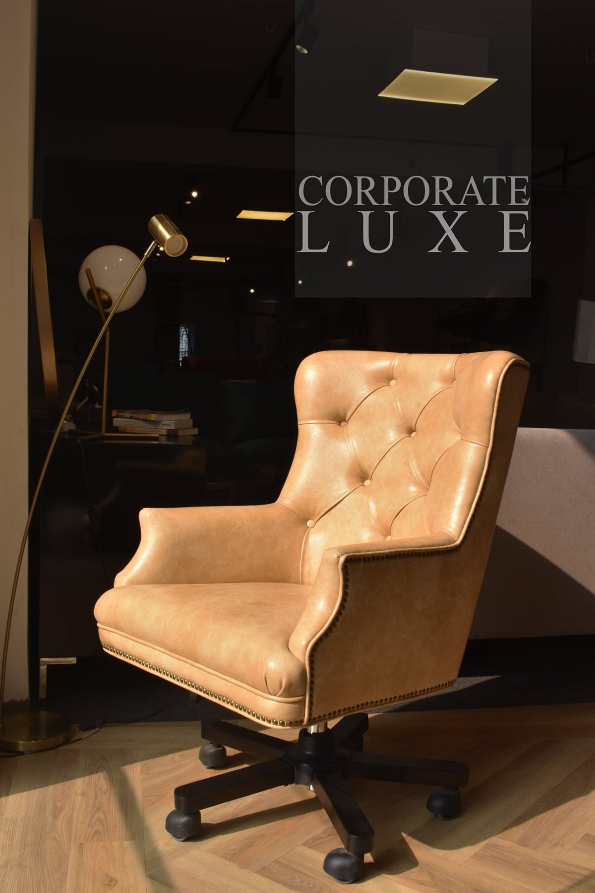 Faux Revolving Chair – Luxury High-Back Executive Seating - Image 6