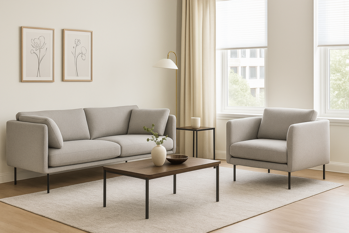 Oxford Sleek Couch 2 Seater (Fabric) Sofa - Image 2