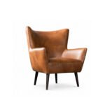 Brown Living Room Chair CL-EWC-003 with Curved Back